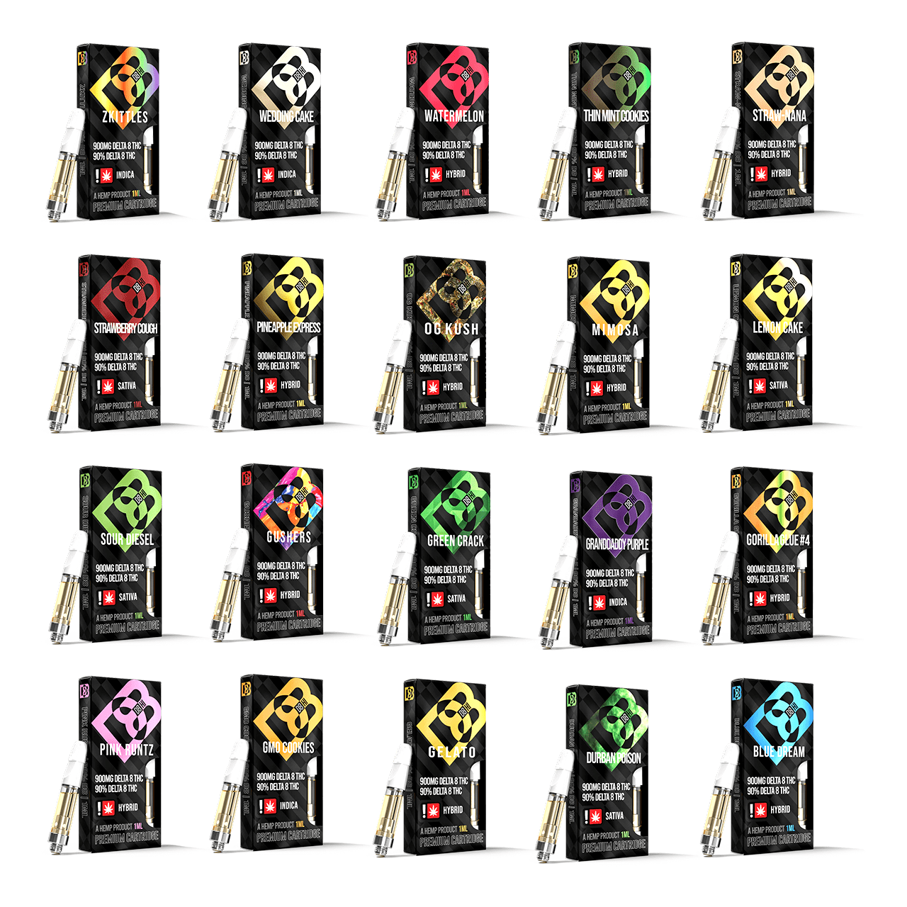 D8-HI - Delta 8 Vape Cartridges - 1 gram