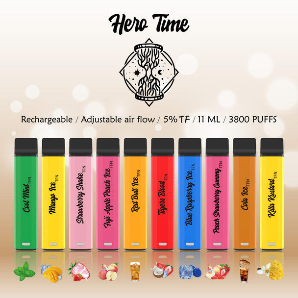 HERO Time Rechargeable Tobacco Free Disposable 3800 Puffs